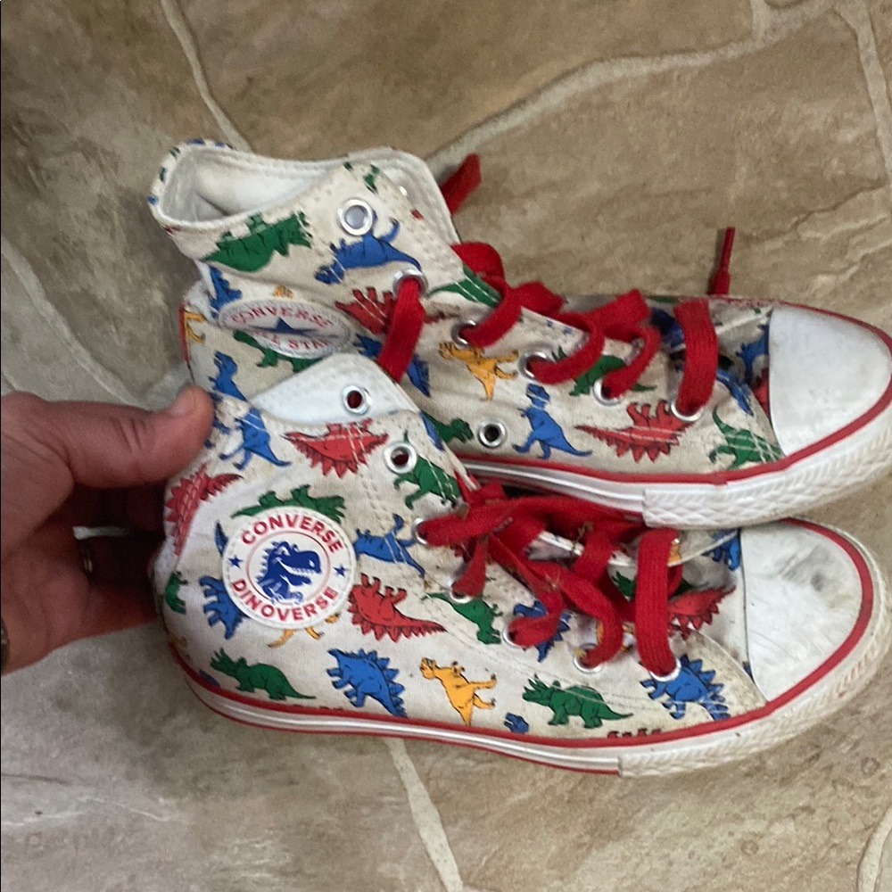 Converse Kids Dinosaur High-Top Sneakers - Red, Blue, Green